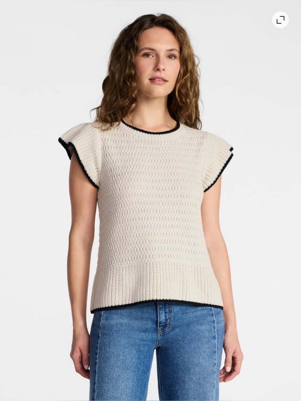 Time and Tru Flutter Sleeve Knit Sweater